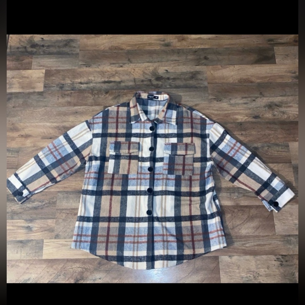SHEIN plaid curvy flannel shirt